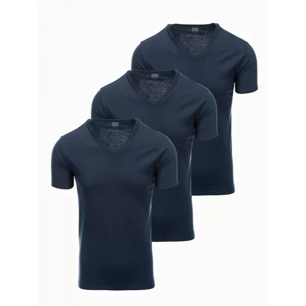  Pánske tričko OMBRE OM-TSBS-0233 3x NAVY BLUE 