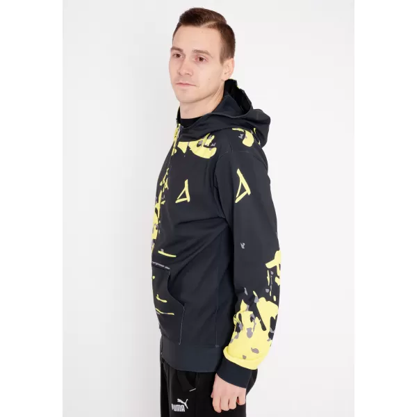  Pánska prémiová mikina na zips ALTISPORT VOJ/ALM057MI02 FLUO ŽLTÁ 