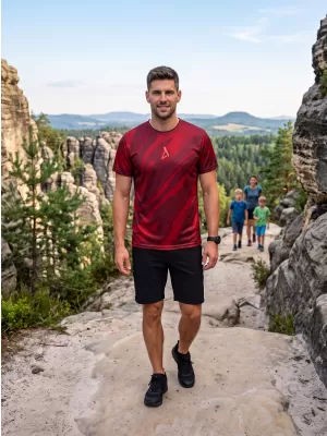 Prémiové pánske funkčné tričko ALTISPORT VOJ/ALM072TR01 VÍNOVO ČERVENÉ