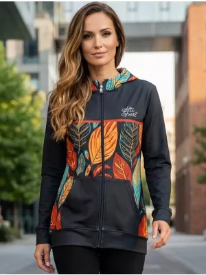 Dámska prémiová mikina na zips ALTISPORT VOJ/ALW061MI02 ORANŽOVÁ/MODRÁ