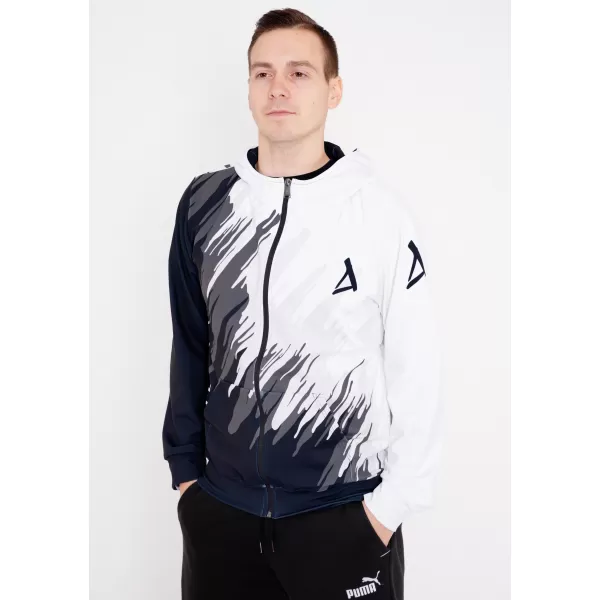  Pánska prémiová mikina na zips ALTISPORT VOJ/ALM006MI02 ČIERNOBIELY 