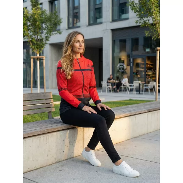 Dámska prémiová mikina na zips ALTISPORT VOJ/ALW023MI02 ČERVENÁ 