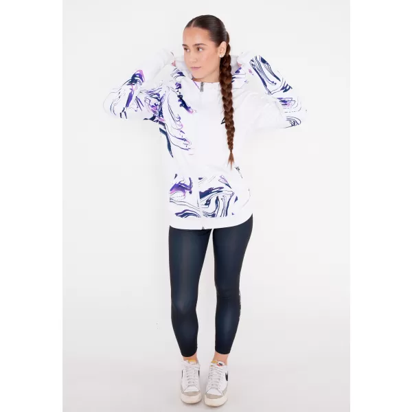  Dámska prémiová mikina na zips ALTISPORT VOJ/ALW064MI02 BIELA FIALOVÁ 