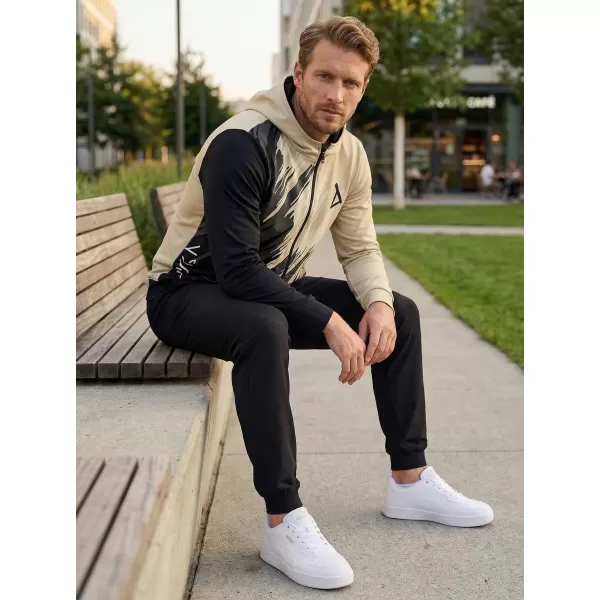  Pánska prémiová mikina na zips ALTISPORT VOJ/ALM006MI02 ČIERNA HNEDÁ 