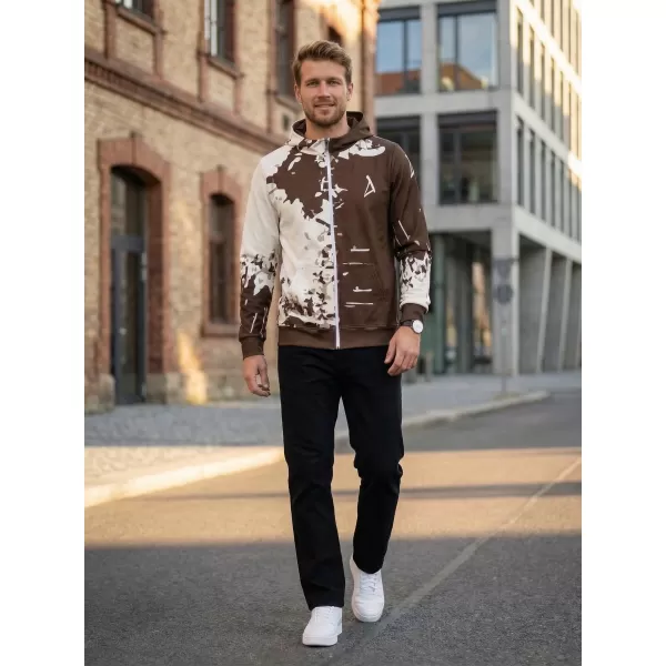  Pánska prémiová mikina na zips ALTISPORT VOJ/ALM057MI02 HNEDÁ 