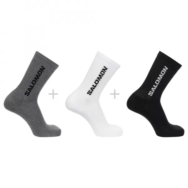  Ponožky SALOMON EVERYDAY CREW 3-PACK LC2086200 ČIERNA/BIELA/MEDOVO ŠEDÁ MELANŽ 