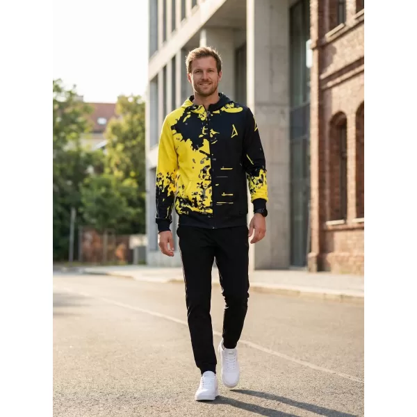  Pánska prémiová mikina na zips ALTISPORT VOJ/ALM057MI02 FLUO ŽLTÁ 
