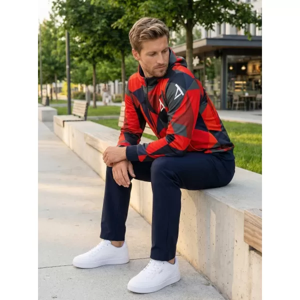  Pánska prémiová mikina na zips ALTISPORT VOJ/ALM007MI02 ČERVENÁ 