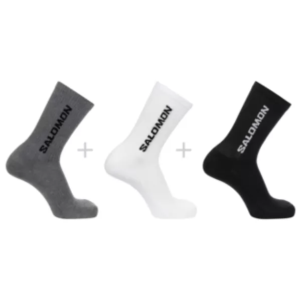  Ponožky SALOMON EVERYDAY CREW 3-PACK LC2086200 ČIERNA/BIELA/MEDOVO ŠEDÁ MELANŽ 
