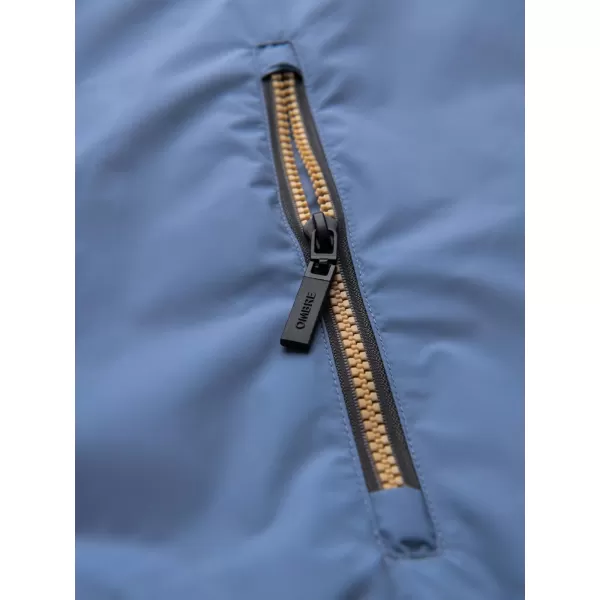  Pánska bunda OMBRE C447 MODRÁ/TMAVOSIVÁ/HORČICOVÁ 