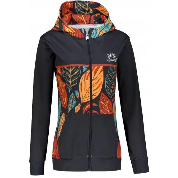  Dámska prémiová mikina na zips ALTISPORT VOJ/ALW061MI02 ORANŽOVÁ/MODRÁ 