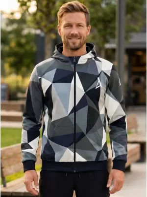 Pánska prémiová mikina na zips ALTISPORT VOJ/ALM007MI02 SIVÁ