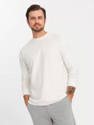 Pánske tričko OMBRE OM-LSBC-0129 KRÉM