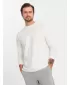 Pánske tričko OMBRE OM-LSBC-0129 KRÉM