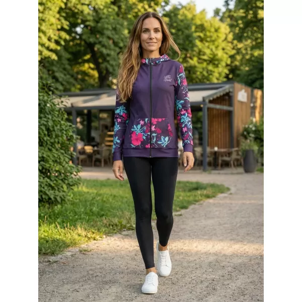  Dámska prémiová mikina na zips ALTISPORT VOJ/ALW063MI02 FUCHSIOVÁ 