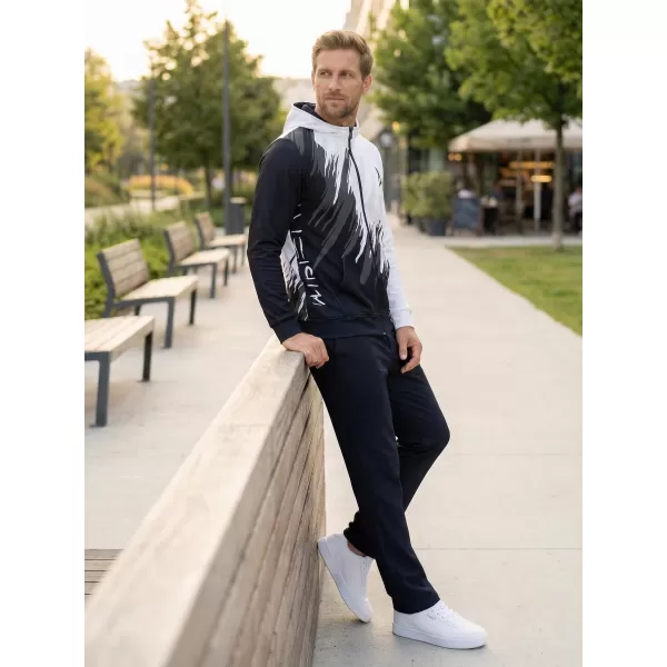  Pánska prémiová mikina na zips ALTISPORT VOJ/ALM006MI02 ČIERNOBIELY 