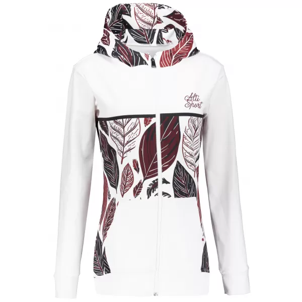  Dámska prémiová mikina na zips ALTISPORT VOJ/ALW061MI02 BIELA/BORDOVÁ 