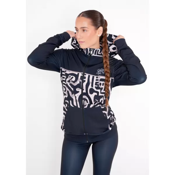  Dámska prémiová mikina na zips ALTISPORT VOJ/ALW060MI02 ČIERNA HNEDÁ 