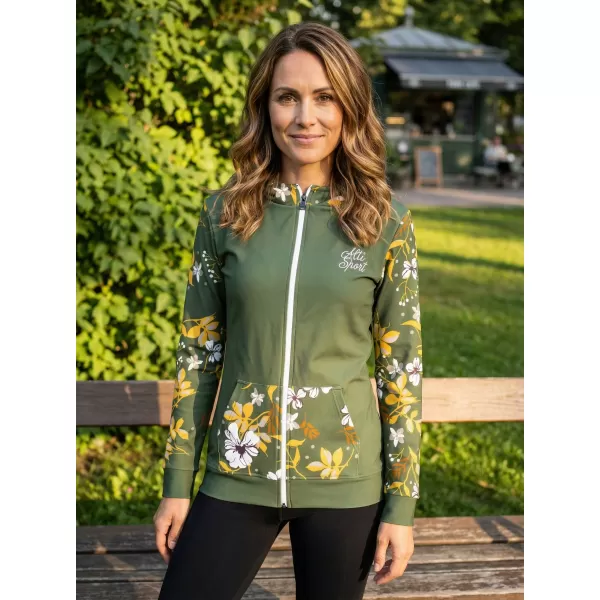  Dámska prémiová mikina na zips ALTISPORT VOJ/ALW063MI02 KAKI 