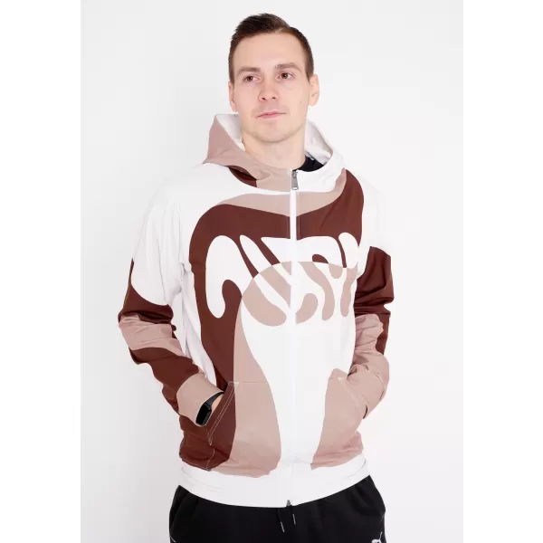  Pánska prémiová mikina na zips ALTISPORT VOJ/ALM056MI02 HNEDÁ 