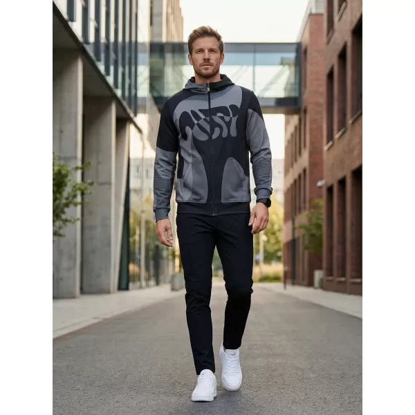  Pánska prémiová mikina na zips ALTISPORT VOJ/ALM056MI02 ČIERNA 