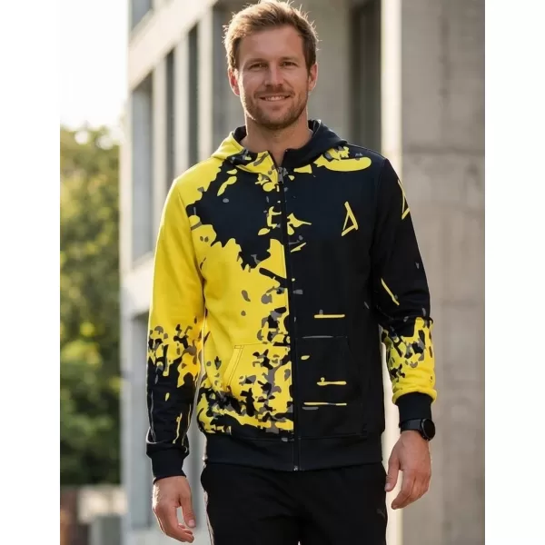  Pánska prémiová mikina na zips ALTISPORT VOJ/ALM057MI02 FLUO ŽLTÁ 