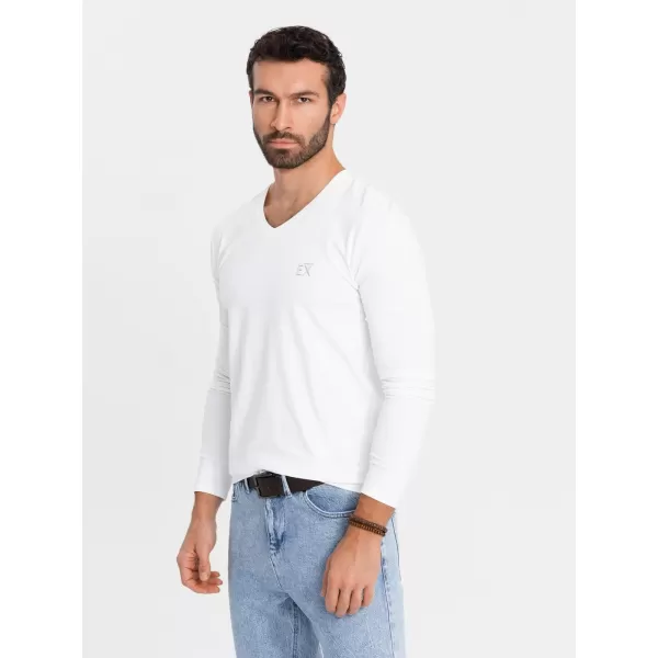  Pánske tričko OMBRE OM-LSCL-0105 BIELA 