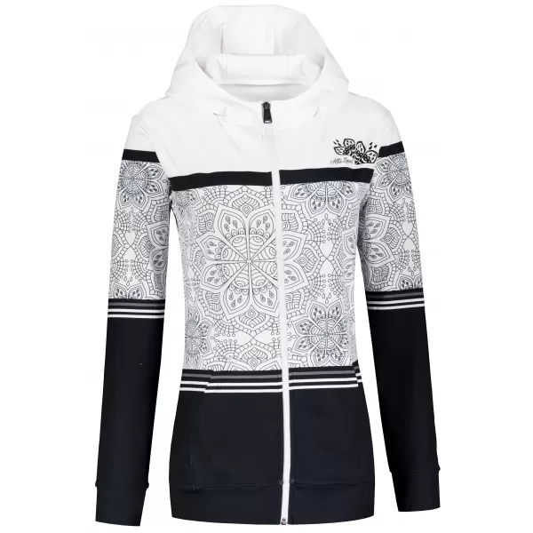  Dámska prémiová mikina na zips ALTISPORT VOJ/ALW023MI02 ČIERNOBIELY 