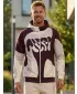 Pánska prémiová mikina na zips ALTISPORT VOJ/ALM056MI02 BÉŽOVÁ/ČERVENÁ