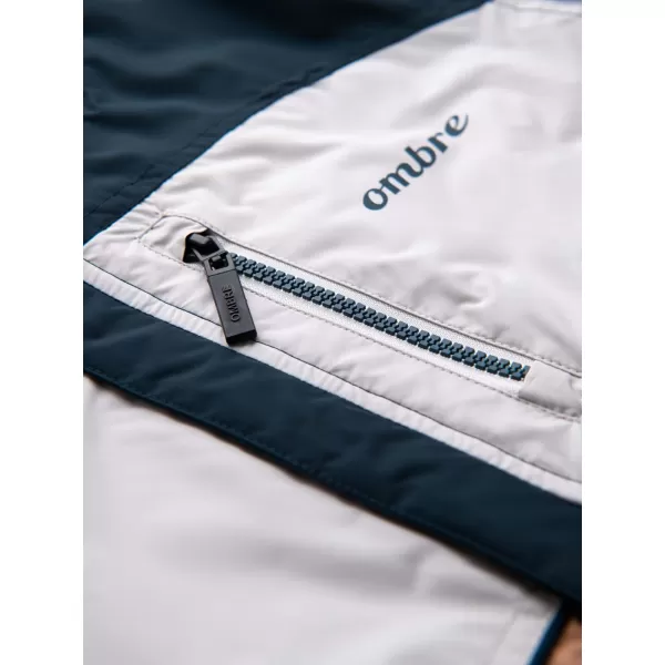  Pánska bunda OMBRE C447 BIELA/NÁMORNÍCKA MODRÁ/HNEDÁ 