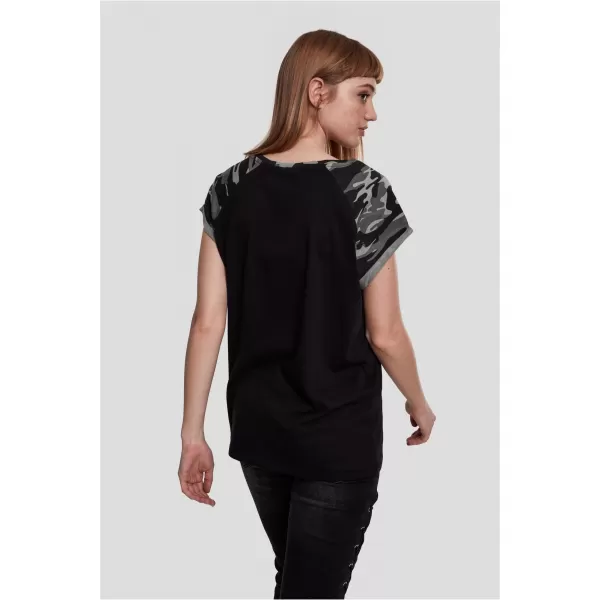  Dámska t -shirt URBAN CLASSICS TB1913 Black/Dark Camo 