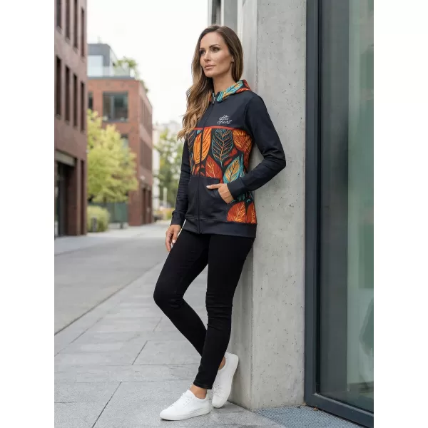  Dámska prémiová mikina na zips ALTISPORT VOJ/ALW061MI02 ORANŽOVÁ/MODRÁ 