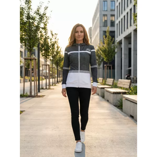  Dámska prémiová mikina na zips ALTISPORT VOJ/ALW023MI02 SIVÁ 