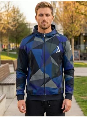 Pánska prémiová mikina na zips ALTISPORT VOJ/ALM007MI02 TMAVO MODRÁ