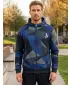 Pánska prémiová mikina na zips ALTISPORT VOJ/ALM007MI02 TMAVO MODRÁ