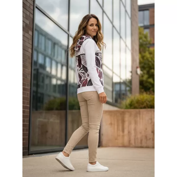  Dámska prémiová mikina na zips ALTISPORT VOJ/ALW061MI02 BIELA/BORDOVÁ 