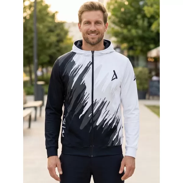  Pánska prémiová mikina na zips ALTISPORT VOJ/ALM006MI02 ČIERNOBIELY 