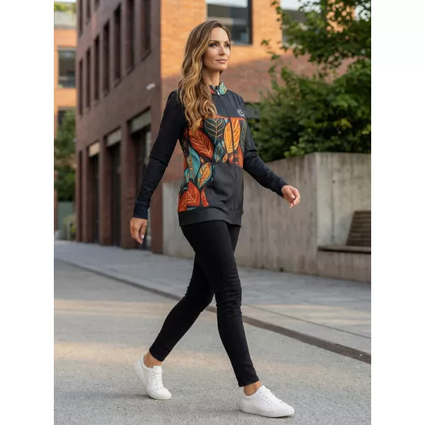  Dámska prémiová mikina na zips ALTISPORT VOJ/ALW061MI02 ORANŽOVÁ/MODRÁ 