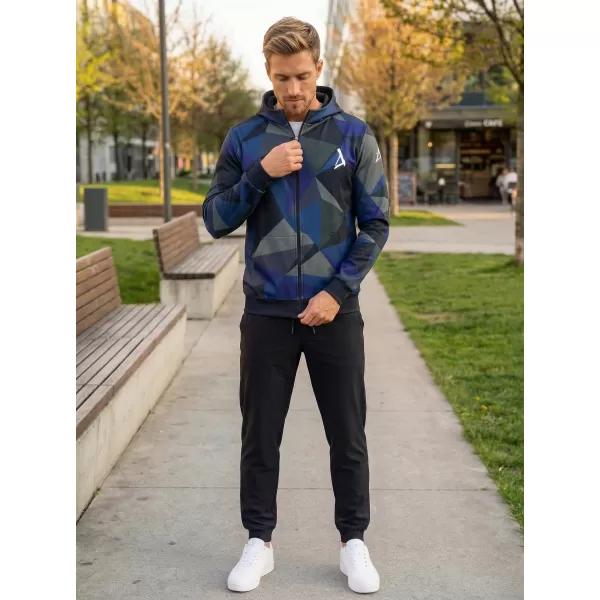 Pánska prémiová mikina na zips ALTISPORT VOJ/ALM007MI02 TMAVO MODRÁ 
