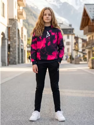 Prémiová detská mikina ALTISPORT VOJ/ALK066MI01 ČIERNA RUŽOVÁ