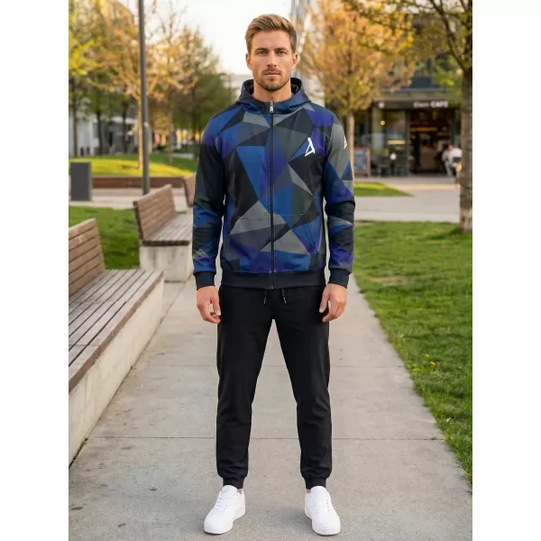  Pánska prémiová mikina na zips ALTISPORT VOJ/ALM007MI02 TMAVO MODRÁ 