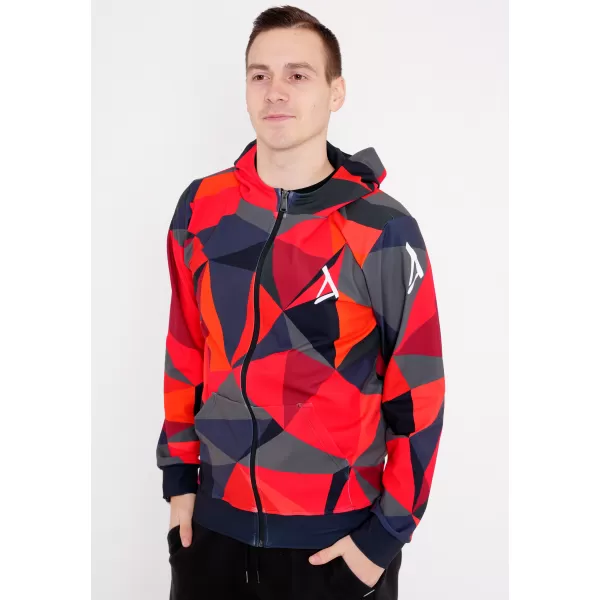  Pánska prémiová mikina na zips ALTISPORT VOJ/ALM007MI02 ČERVENÁ 