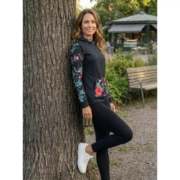  Dámska prémiová mikina na zips ALTISPORT VOJ/ALW063MI02 ČIERNA A ZELENÁ 