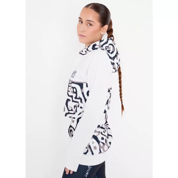  Dámska prémiová mikina na zips ALTISPORT VOJ/ALW060MI02 ČIERNOBIELY 