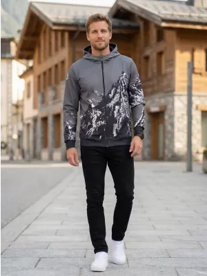 Pánska prémiová mikina na zips ALTISPORT VOJ/ALM059MI02 SIVÁ