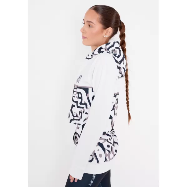  Dámska prémiová mikina na zips ALTISPORT VOJ/ALW060MI02 ČIERNOBIELY 