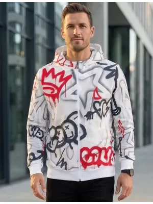Pánska prémiová mikina na zips ALTISPORT VOJ/ALM054MI02 ŠEDO-ČERVENÁ