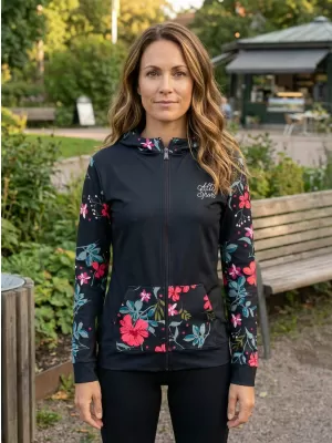 Dámska prémiová mikina na zips ALTISPORT VOJ/ALW063MI02 ČIERNA A ZELENÁ