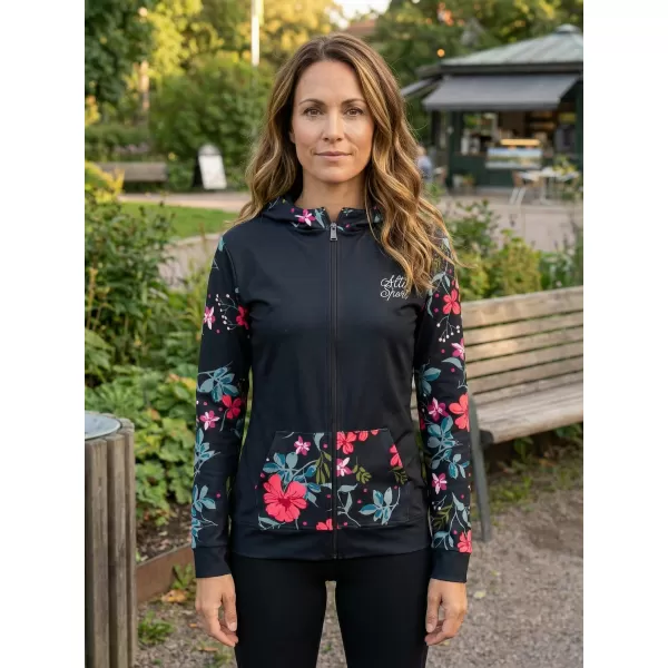  Dámska prémiová mikina na zips ALTISPORT VOJ/ALW063MI02 ČIERNA A ZELENÁ 