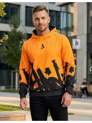 Pánska prémiová mikina ALTISPORT VOJ/ALM069MI01 ŽLTÁ A ČIERNA